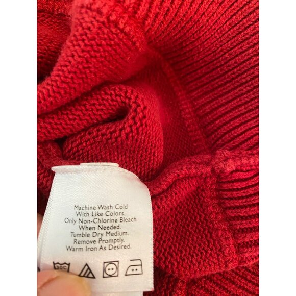 Eddie Bauer Mens Red Cotton Quarter-Zip Pullover Sweater XL - Picture 5 of 10
